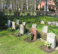 Kyrkogårdsbilden visar skuggröna